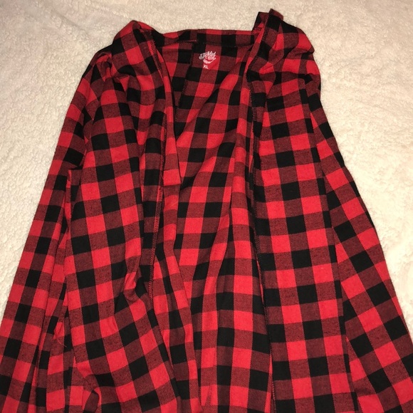 Tickled Teal Open Front Buffalo Check Flannel - Picture 4 of 5